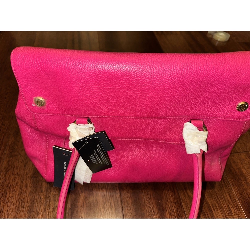 Tommy Hilfiger Shoulder Bag Leather Pink Magenta Fuschia TH Purse NWT